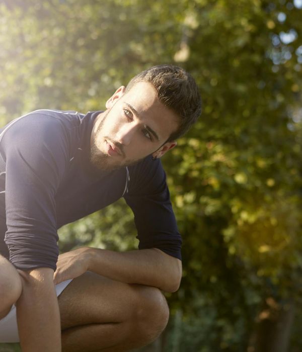 Person in a calm, focused state during a light physical activity.